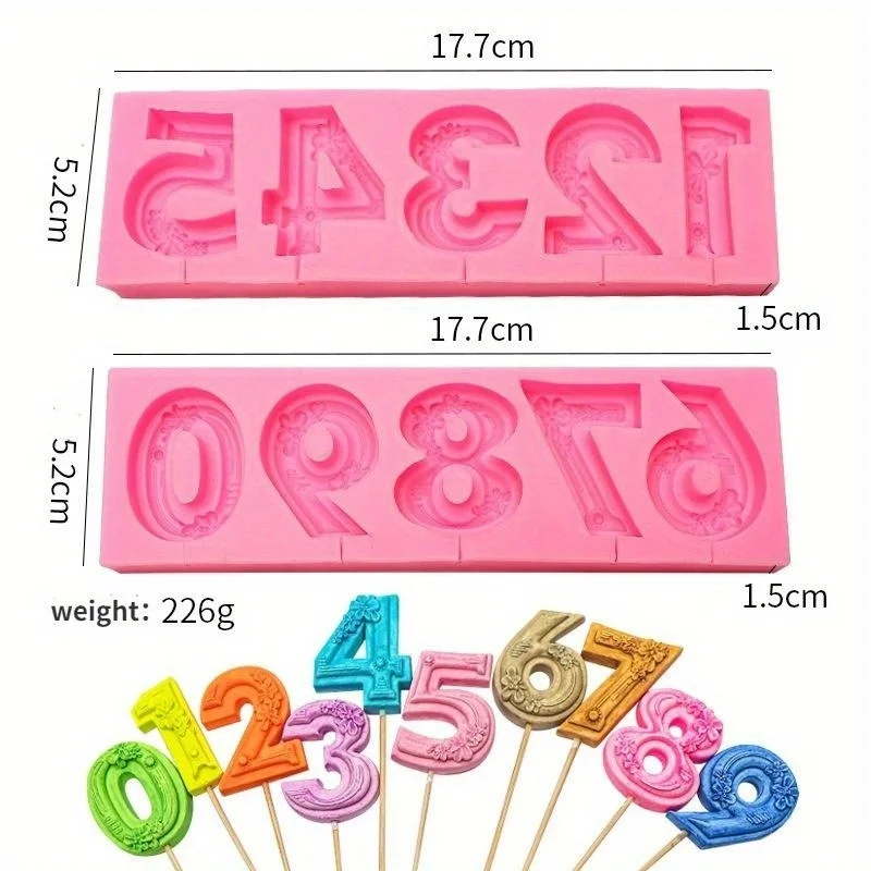 2pcs Number Silicone Mold DIY Decoration Mold