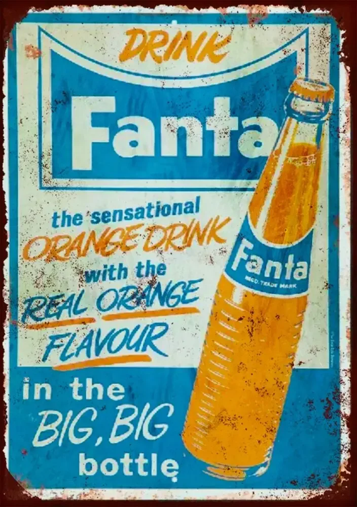 Cartel de pared de Metal Fanta