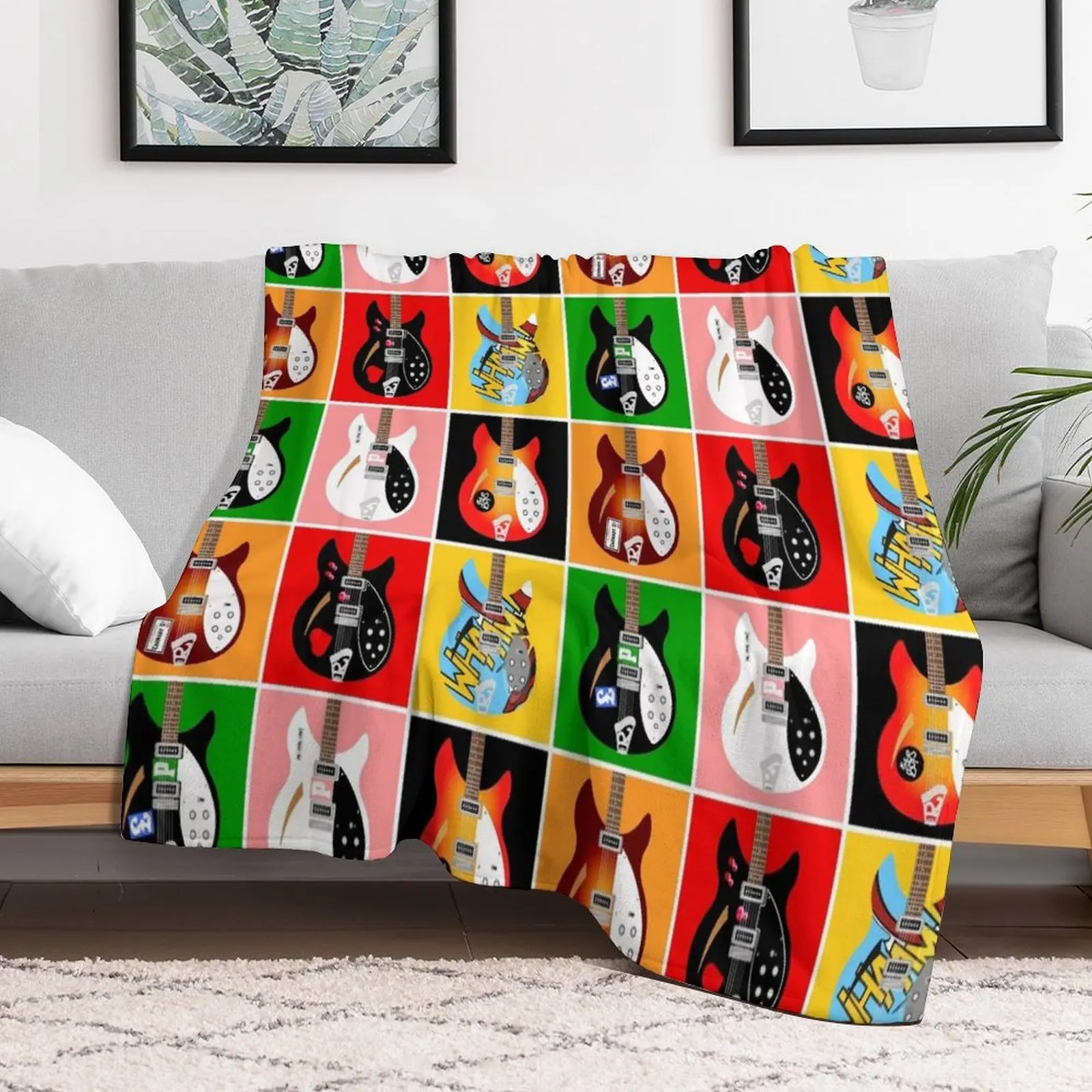 

Paul Weller's Jam Rickenbacker Guitars Throw Blanket Summer Bed covers Summer Beddings Blankets Travel Kid'S Blankets