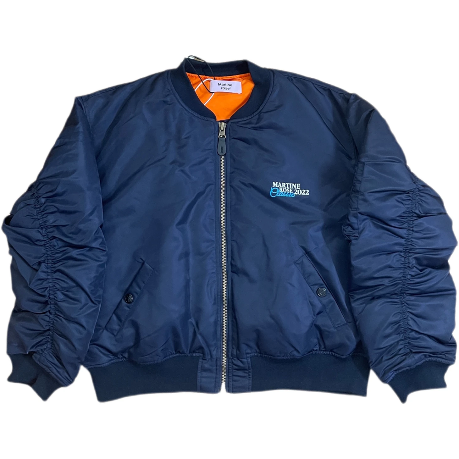 

2025fw MARTINE ROSE Metal Zipper Bomber Flight Jacket Men Women High Quality Coats