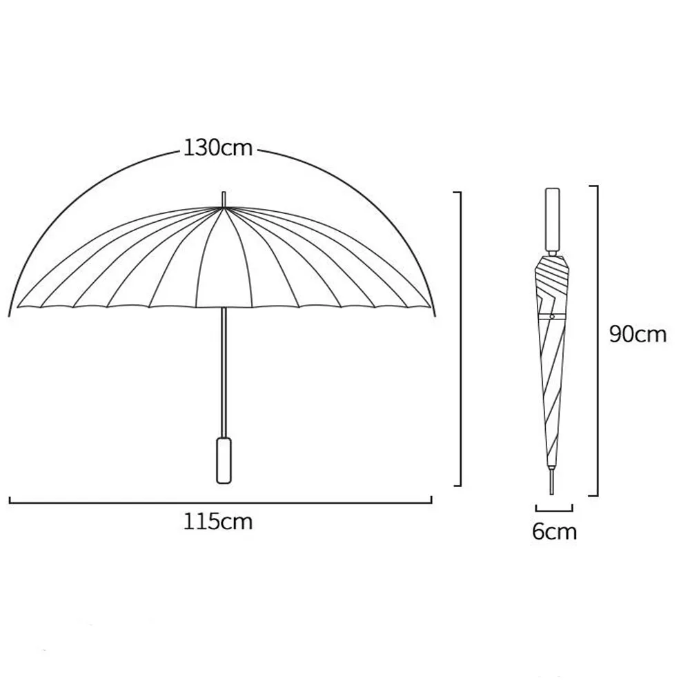 High Quality 24K Strong Windproof Glassfiber Parasol Long Handle Business Umbrella Outdoor Activities Golf Umbrella