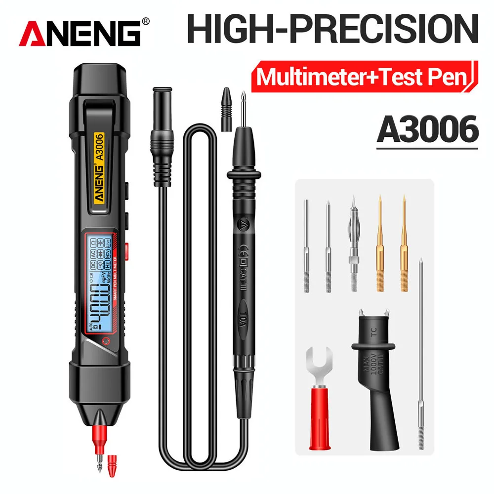 ANENG A3006 Multimeter Test Pen AC/DC Voltage Capacitance Resistance 4000 Counts Multimetro NCV Iinduced Electricity DIY Tester