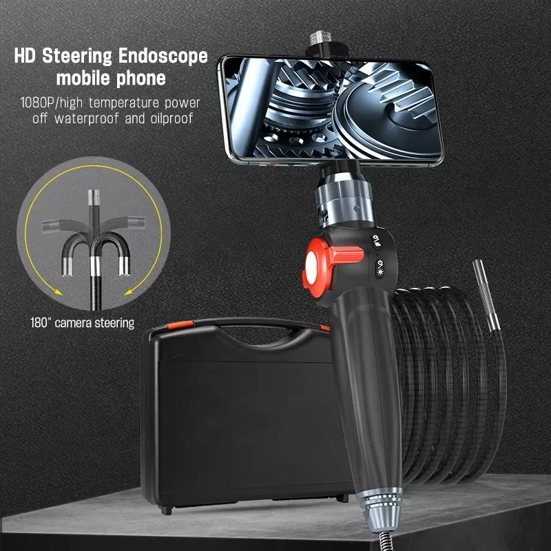 H4A IP67 Waterproof USB Endoscope Camera 180° Articulating HD USB Phone Camera for Automotive Mechanics Support IOS Android