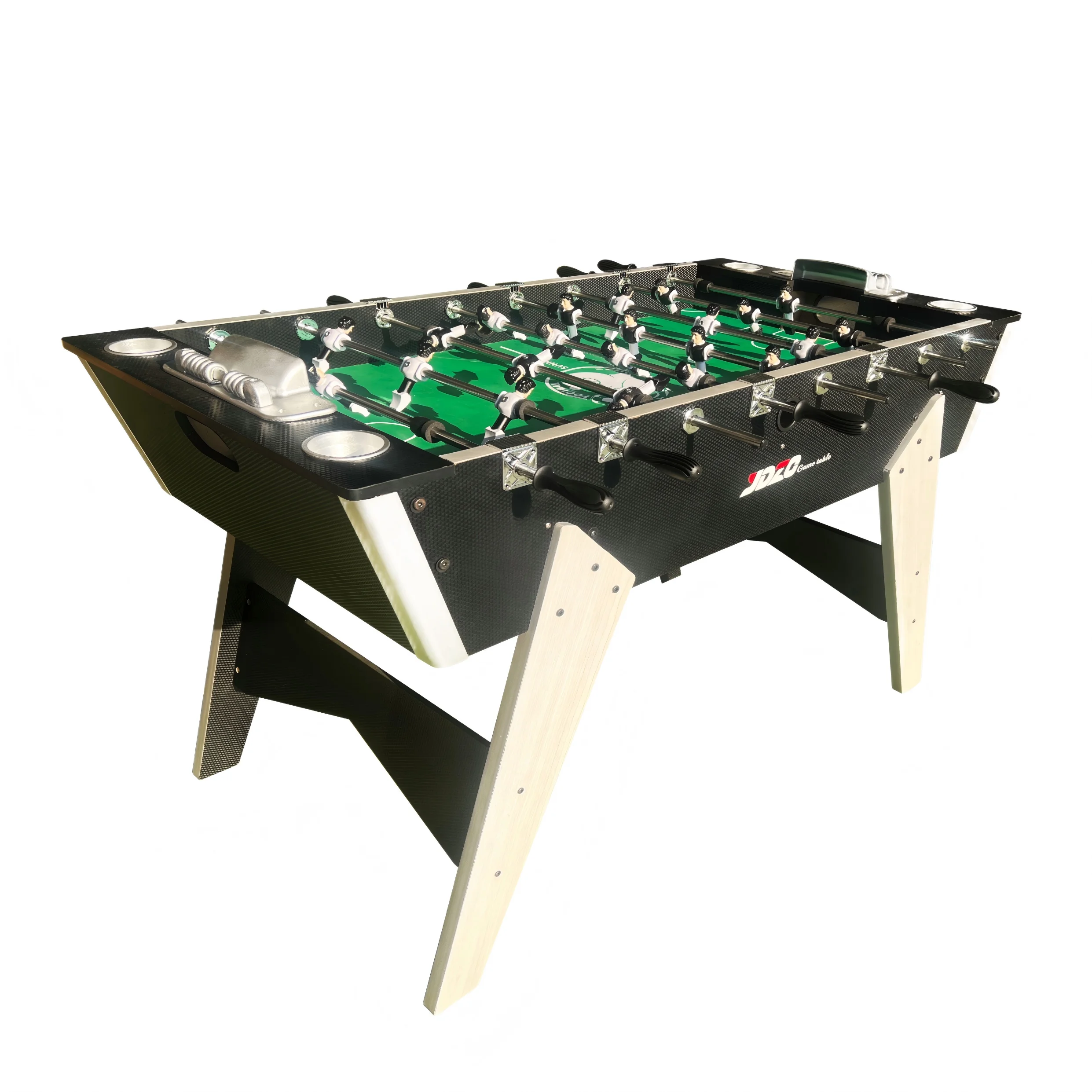 jq-4.4ft Two-player Customizable MDF Foosball Table with Cup Holder for Indoor Family Game Party Soccer/Football Table