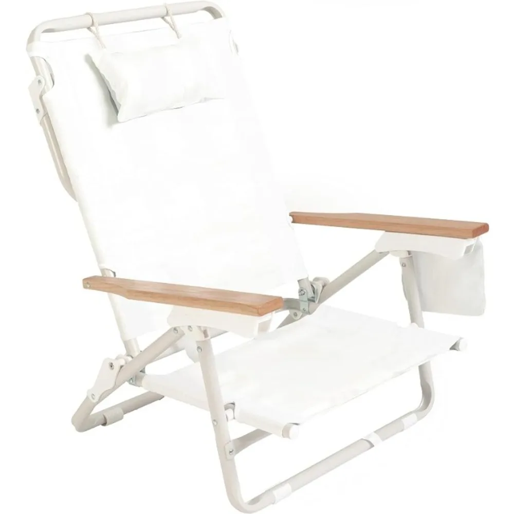 Free transportation, outdoor reclining backpack, beach chair, essential for vacation, antique white