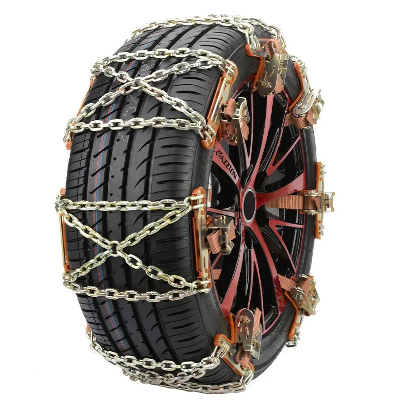 Car Tire Snow Chain for Winter Manganese Steel Auto Anti-Skid Chain Ice Mud Tires Chain Adjustable Auto Wheel Tyre Belt for Cars