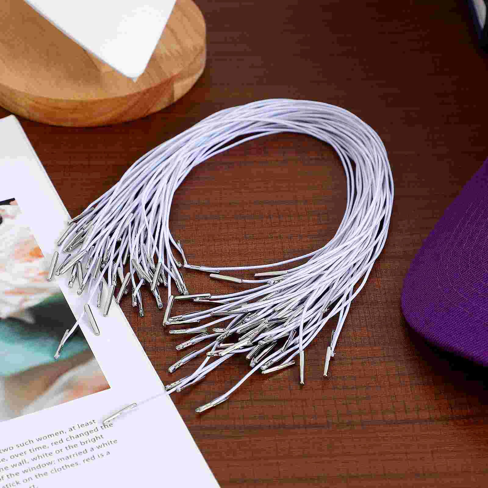 50 Pcs Elastic Cord Straps Hoodie Drawstring Cords Wind Cap Barbed Metal Barbs Polypropylene Ropes for Home Man Hats