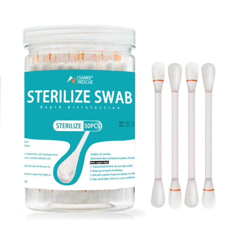 Hisopos de algodón desechables para desinfección de Alcohol yodóforo para desinfectar heridas y limpiar suministros de cuidado de emergencia para supervivencia al aire libre