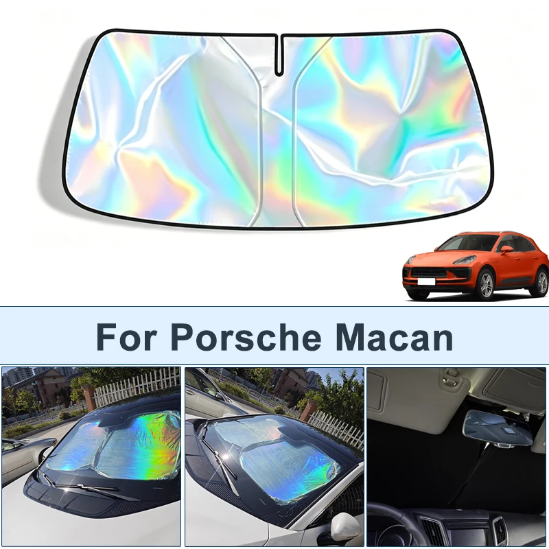 Foldable Front Windshield Sun Shade For Porsche Macan UV Reflective Sun Protection Cover Car Interior Accessories