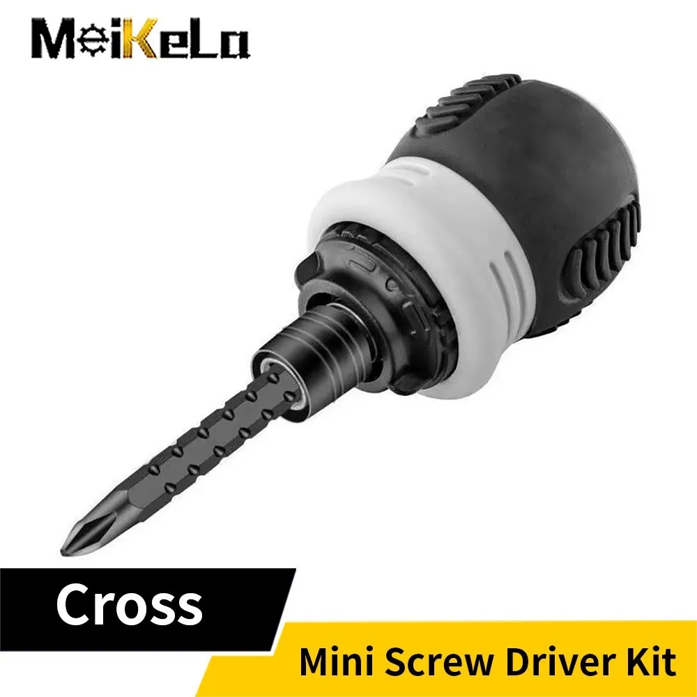 meikela ratchet screwdriver conjunto short handle cross groove mini screw driver kit multifuncional reparacao eletronica ferramentas manuais 01