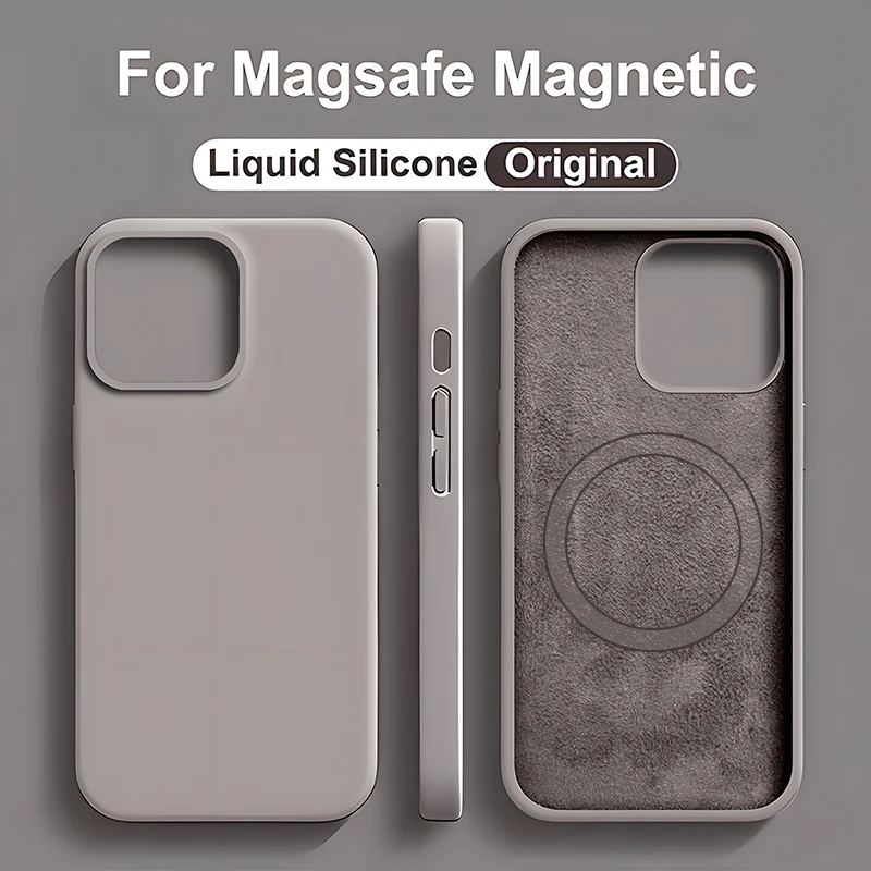 Original Flüssigsilikon Magnetische Hülle Für iPhone 15 11 12 13 14 Pro Max Plus Für Magsafe Fall Drahtlose Lade Abdeckung Zubehör