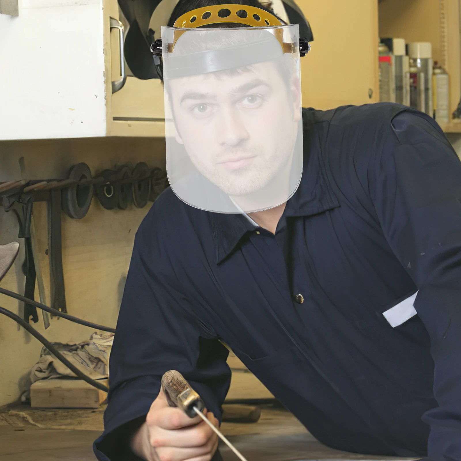 

2Pcs Portable Protective Transparent Design for Walking Cycling Motorcycle Use Tawny Face Guard Spittle Baffle