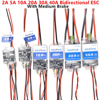 2A 5A 10A 20A 30A 40A Bidirectional With Medium Brake ESC 2S-4S battery For Rc Model DIY Boat/tank/Car Brushed Motor Spare Parts