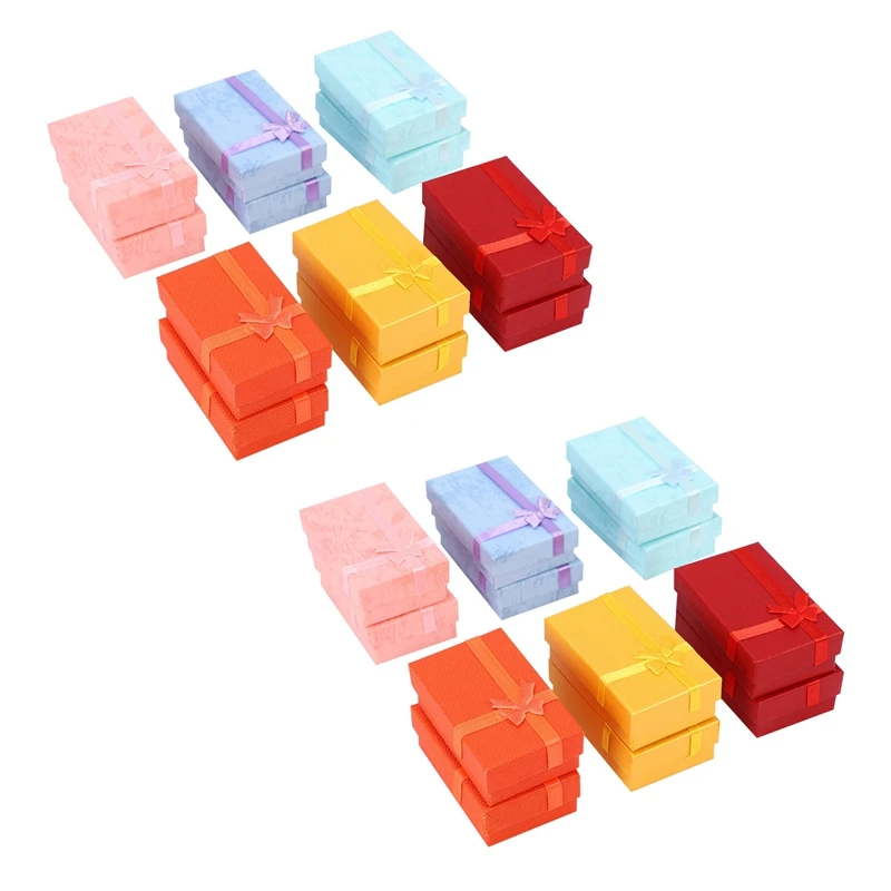 

24Pcs Paper Jewelry Gifts Boxes For Jewelry Display-Rings, Small Watches, Necklaces, Earrings (Mix Color)