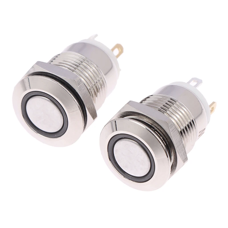 12mm Waterproof Metal Push Button Switch LED Light Momentary Latching Car Engine Power Switch Metal Latching Push Button Switch