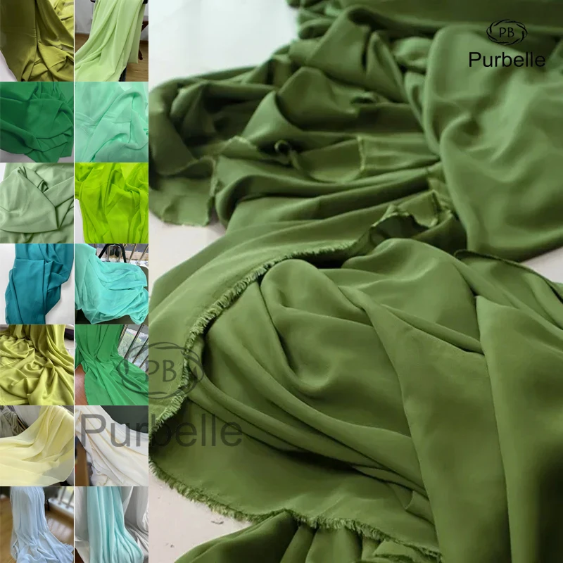 

Olive Avocado Green Chiffon Fabric - Flowing Georgette for Dresses, Skirts & DIY Fashion | Sold by Yard