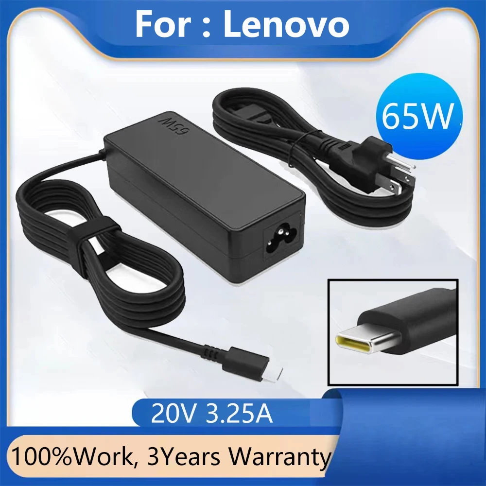 65W USB C Fast Charger For Lenovo ThinkPad Yoga Dell XPS Chromebook LG Gram HP Acer etc, Type C AC Adapter Power Cord Supply