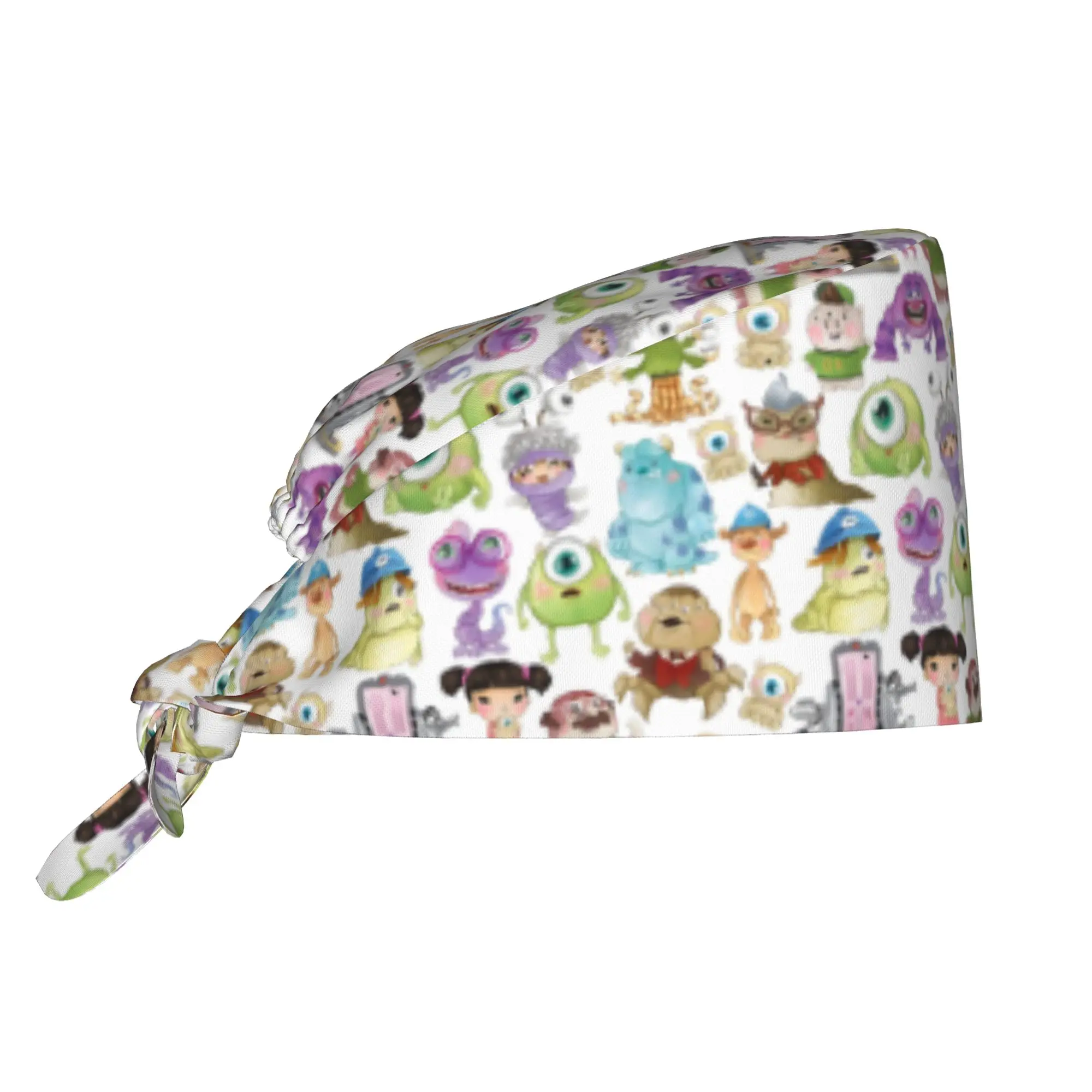 Custom Monsters Anime Universitye Scrubs Cap Surgical Hats Men Women Cartoon Operating Room Cap Operator Hats Lab Works Hat