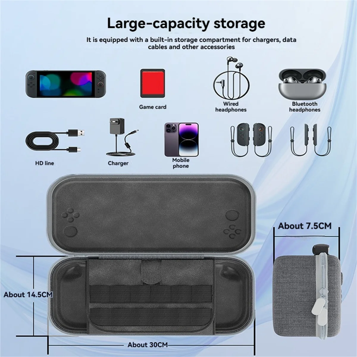 

ATP6 для Switch 2, сумка для хранения + защитная пленка для экрана + комплект колпачков для джойстика для 2 аксессуаров, черный