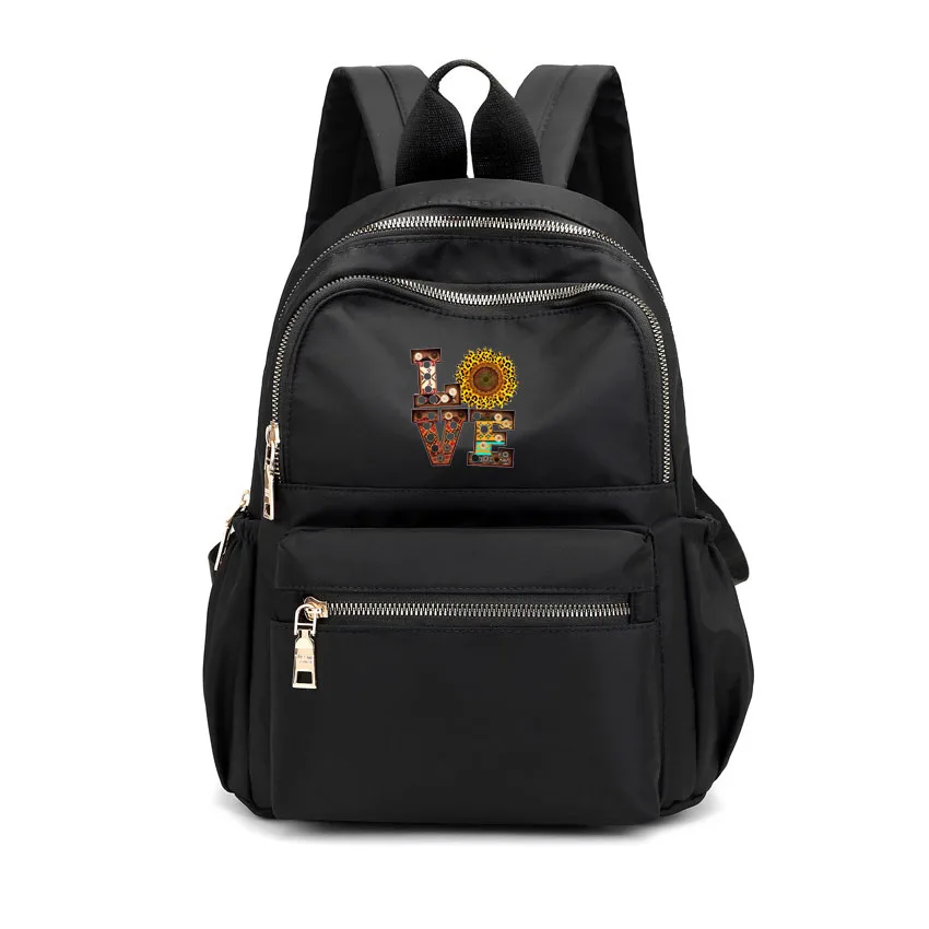 Personal Customize Women Backpack Cartoon Love Flower Print Logo Your Pictures Book Bag High Quality DIY School Bag