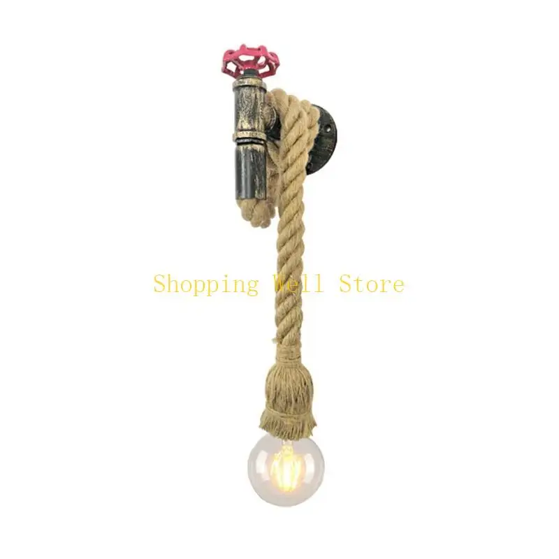 KX4B Lamp Water Pipe Wall Light Iron Metal Water Pipe Wall Lamp Light Fixture for Corridor Cafe Bar Home Bronze