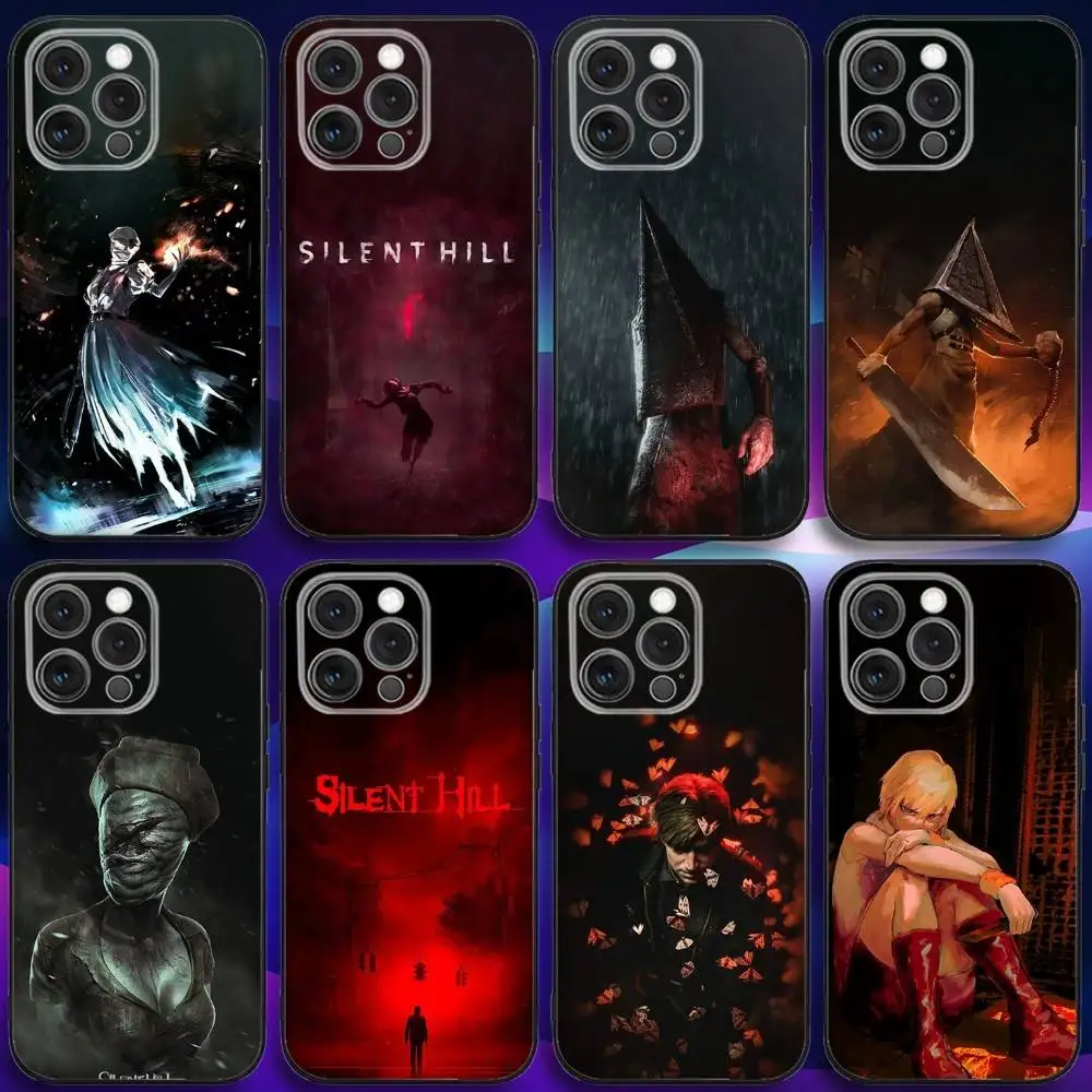 

S-Silent Horror Hill Game Phone Case For iPhone 16e,16,15,14,13,12,11,Pro,X,XS,Max,XR,Plus,Mini Soft Black Cover