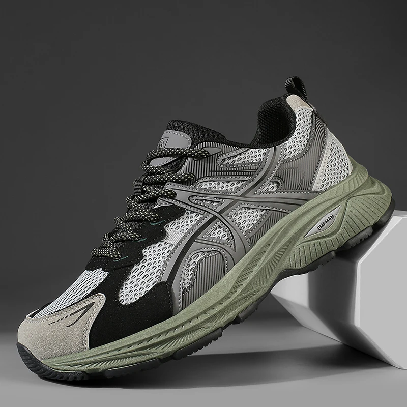 Men's Mesh Breathable Hiking Sports Shoes Mountaineering Non-slip Wear Resistant Outdoor Trekking Camping Sneakers for Men