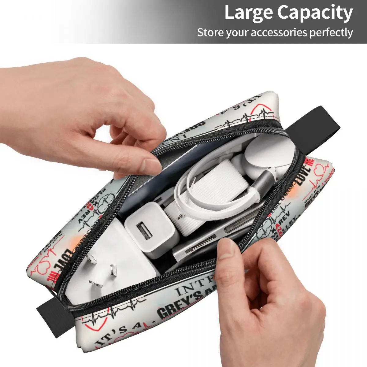 Travel Cartoon Greys Anatomy Quote Collage Toiletry Bag Kawaii Cosmetic Makeup Organizer Women Beauty Storage Dopp Kit Case