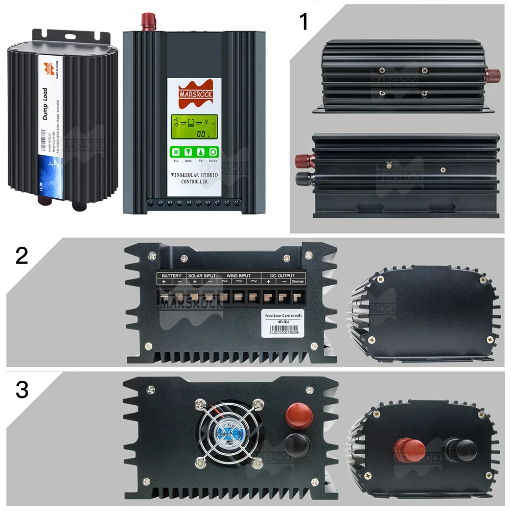 Imagem -03 - com Mppt 2500w 48v Boost & Buck Controlador Híbrido Solar Vento Inteligente Wind1000w Solar1500w Melhor Design de Dissipação de Calor