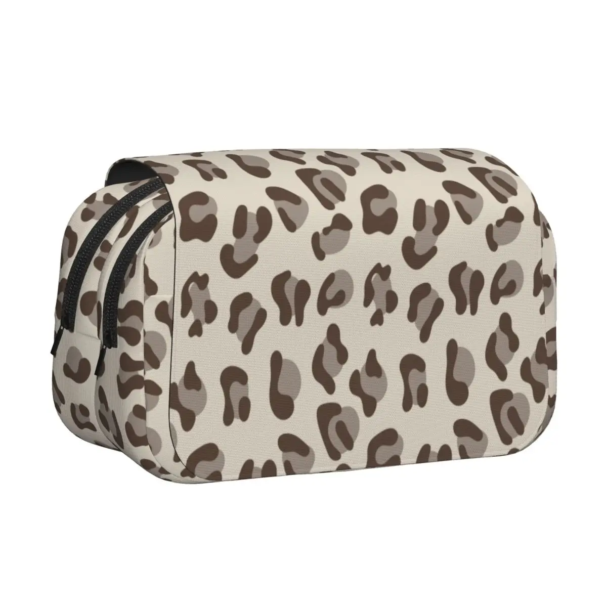 

Animal Print Leopard Double Clamshell Pen Case Fun Pen Box Pencil Bags Student Large Storage School Supplies Gifts Pencil Pouch
