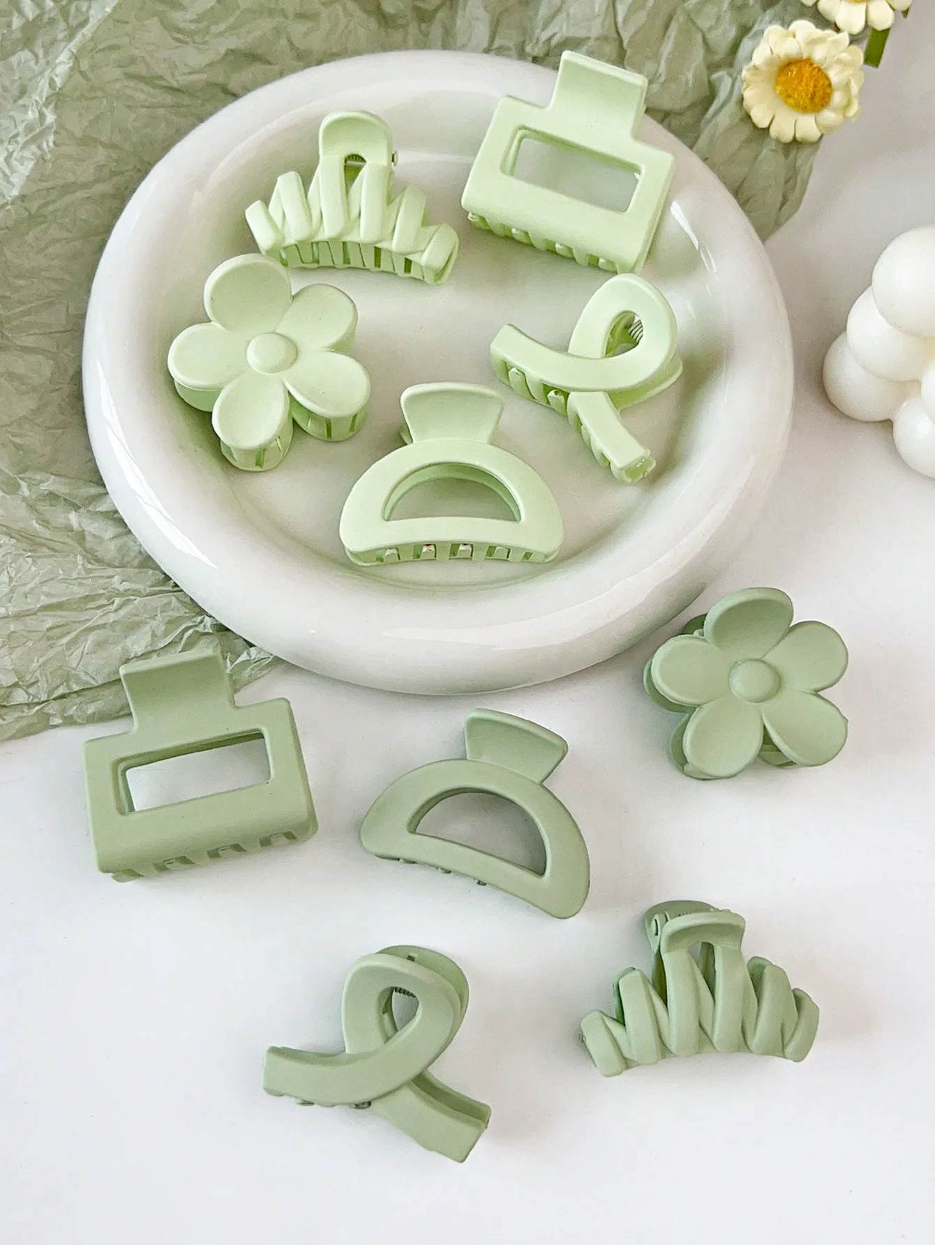 10 Stück mehrfarbige kleine Haarklammern, niedliche Blumen, rutschfeste Kieferklammern, 5 Stile, Bananenklammern, Haarschmuck für Frauen und Mädchen – Detail 23