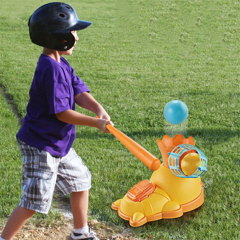 Children's Automatic Ejection Baseball Serve Machine Toy Launch Ball Indoor Player Outdoor Training Elastic Ball Set Male Female