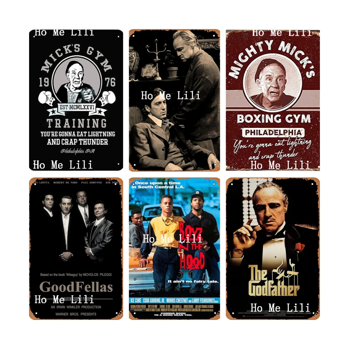 Meeks Gym Classic Movie Godfather Metal Logo Plaque Cafe Bar Home Wall Decoration Art