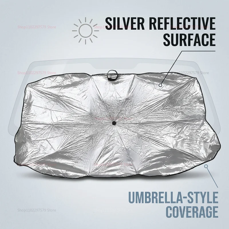 Car Sunshade Parasol for Summer UV Protection Foldable Windshield Sunscreen Telescopic Thermal Insulation