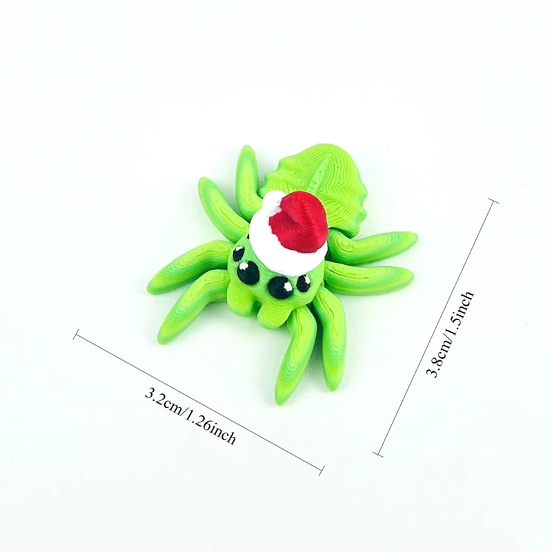 ثلاثية الأبعاد مطبوعة مرنة العنكبوت النحت الاطفال محاكاة ألعاب حيوانات الإبداعية المنزل هالوين زخرفة مكتب الكرتون هدية الكريسماس