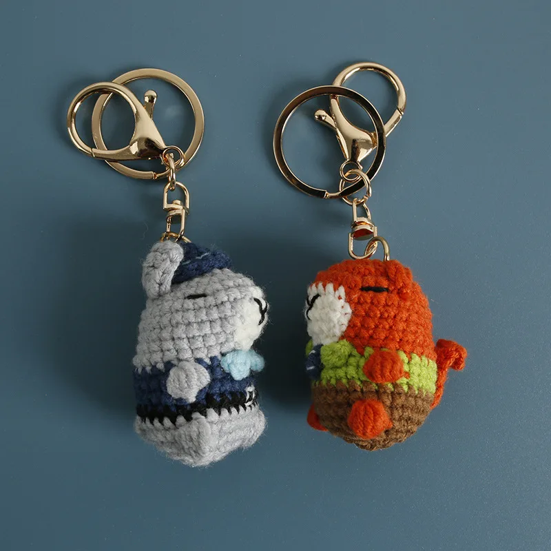 

Cartoon Capybara Doll Series Crochet Keyrings Knitted Funny Capybara Keychain For Couple Gifts Mini Animal Doll Cute Keyrings