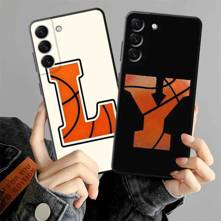 Case for Samsung Galaxy A57 A15 A23 A06 A73 A55 A37 A52 A36 A53 A17 A25 A16 Phone Cover A13 A50 A12 A70 A41 Basketball Letter L