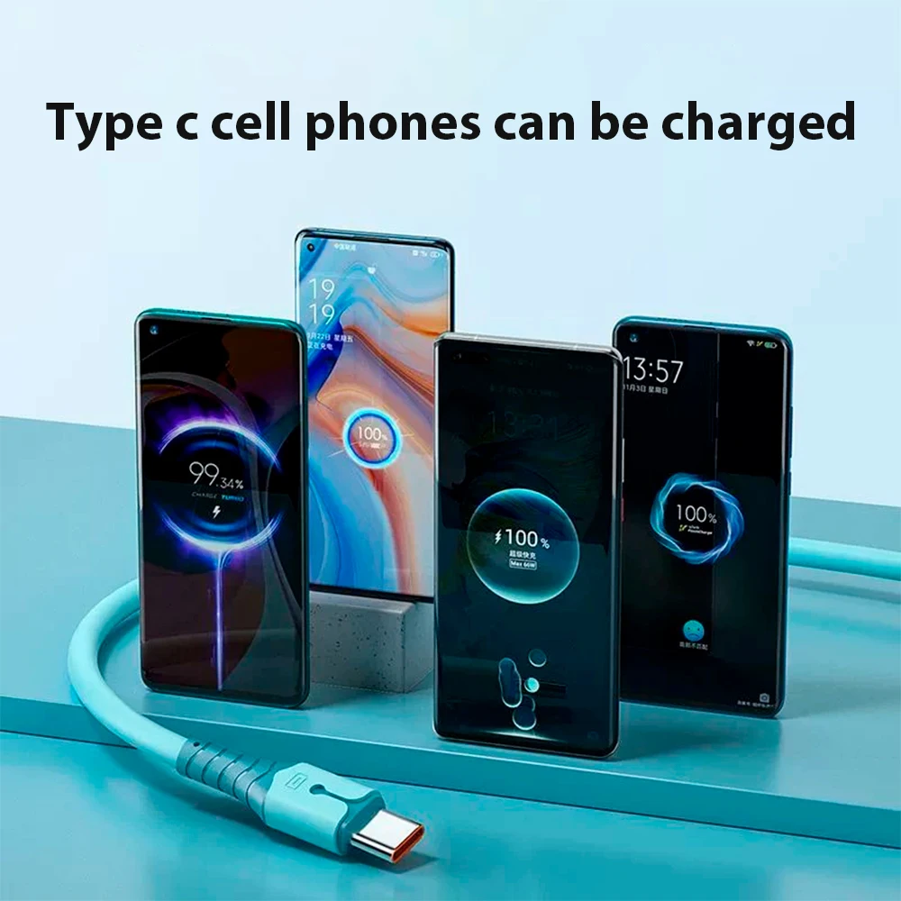 Liquid Soft Rubber Lighting Data Line for Android Apple Type-C Xiaomi Huawei USB Fast Charging Cable Data Line Resistant image 2