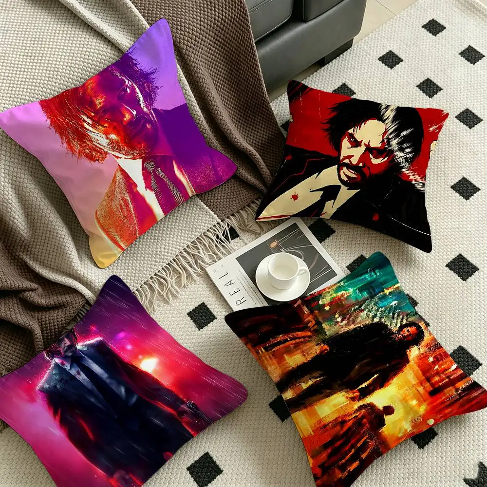 Action Movie J-John W-Wick Lucky Dragon Pillow Cover Sofa Cushion Cover Home Room Decoration Children Gift