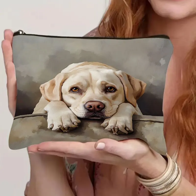 かわいいラブラドール犬柄の化粧バッグ - 素敵な多機能ジッパーポーチ、ジュエリー収納バッグ
