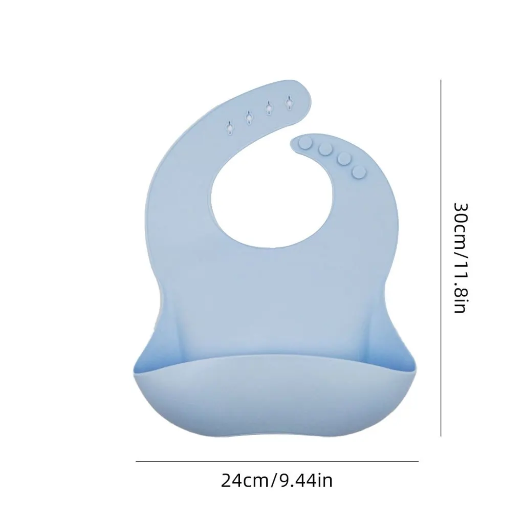Personalized Name Silicone Baby Bib Custom Printed Waterproof Adjustable Snap Closure Easy Clean Feeding Bib Gift For Baby .
