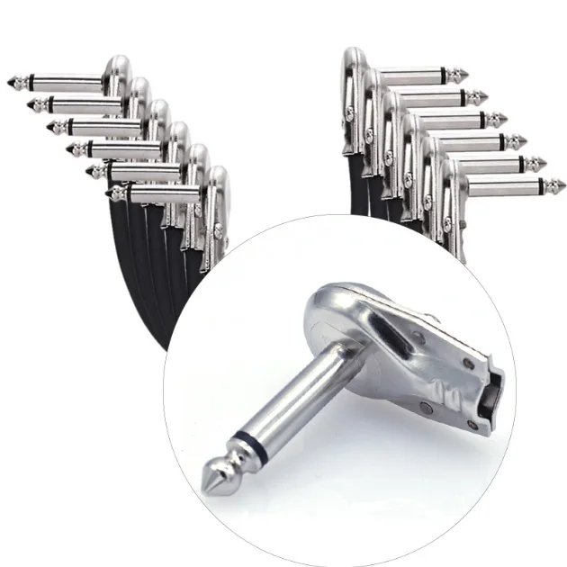 1PCS 5mm Right Angle Mono Guitar Plug 90-Degree Bent 6.5 Large Two-Core Audio Microphone Amplifier Connector