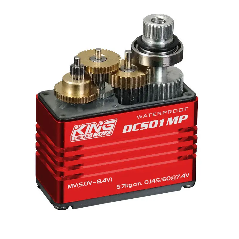 Kingamx High-Voltage Digital Waterproof 0.1MP Metal Gear Fixed-Wing R/C Rudder 26g Hollow Cup Servo 8kg