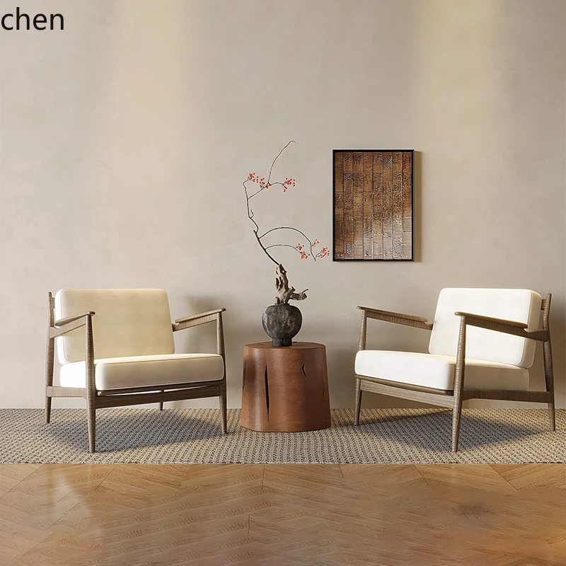 

HXL solid wood leisure chair three-piece combination balcony single sofa chair negotiation chair