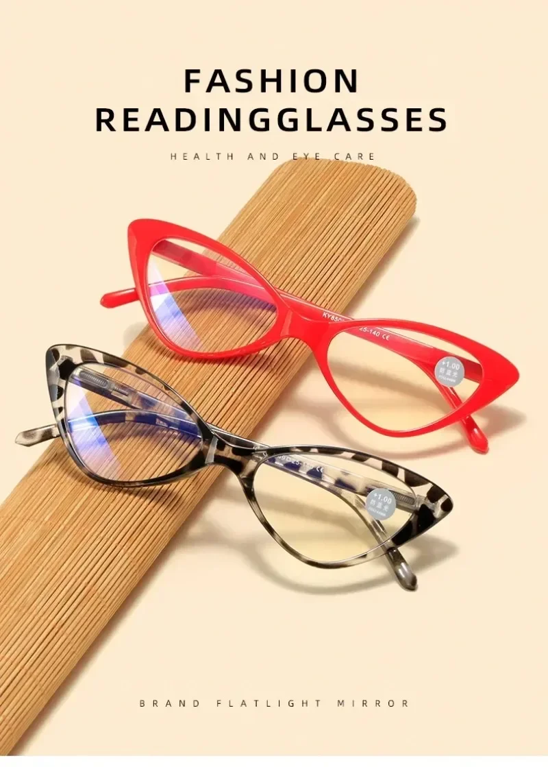Modische Presbyopie-Brille gegen blaues Licht, klassische Retro-Katzenaugen-Lesebrille, Presbyopie-Brille für Herren und Damen – Detail 6