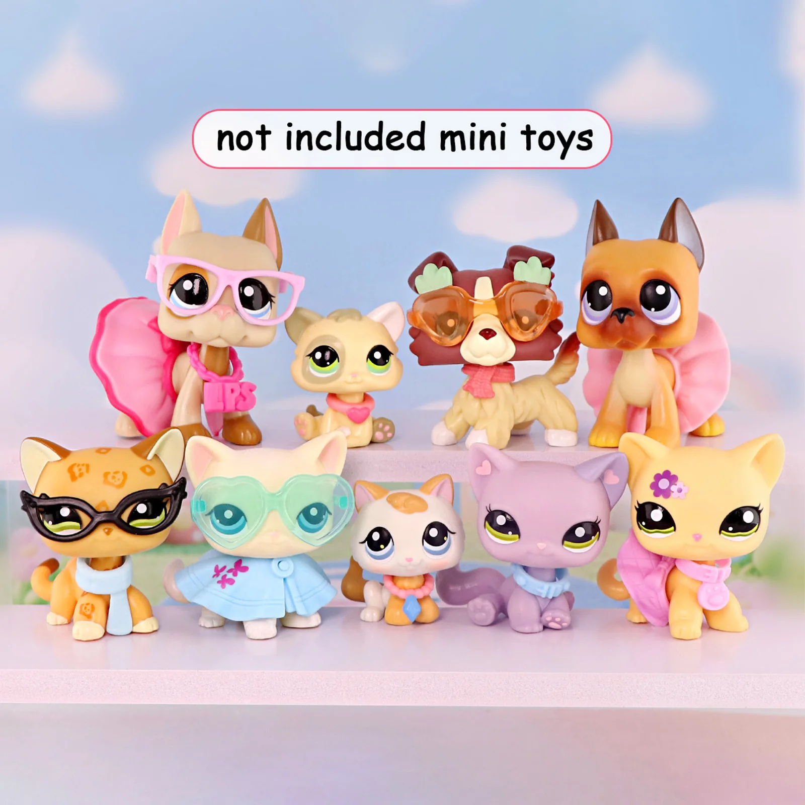 

lps Minilpsshop Pet Shop 15pcs Accessories Applicable To Shorthair Cat and Great Dane Dog Collie Dachshund Cocker Spaniel Cat