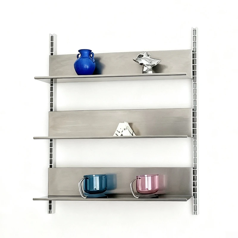 ‌Stainless Steel Wall Decorative Rack Rustproof Bathroom Storage Rack Living Room Display Shelves Space Saving Home Solution