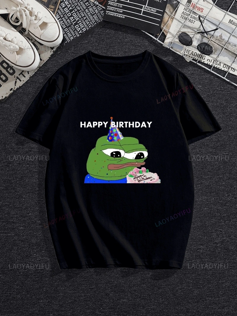 

PepetheFrog- Fun "Sad Frog" To Cure Depressed Mood, Pepe Frog- Printed Shirt Unisque Casual Short Sleeve Loose T-shirt