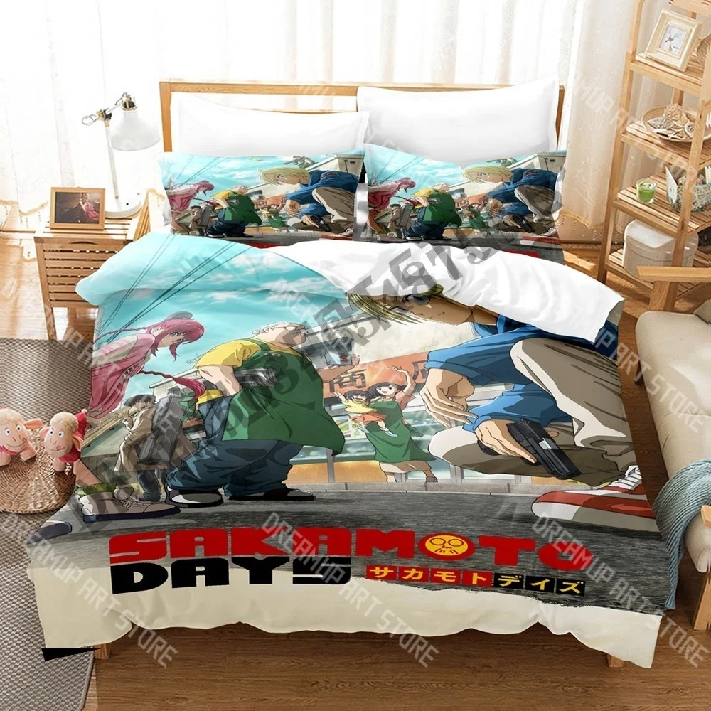 3D Printed Sakamoto Days Anime Bedding Set for Boys Girls Duvet Cover Pillowcase Twin Queen King Full Single Double Sizes