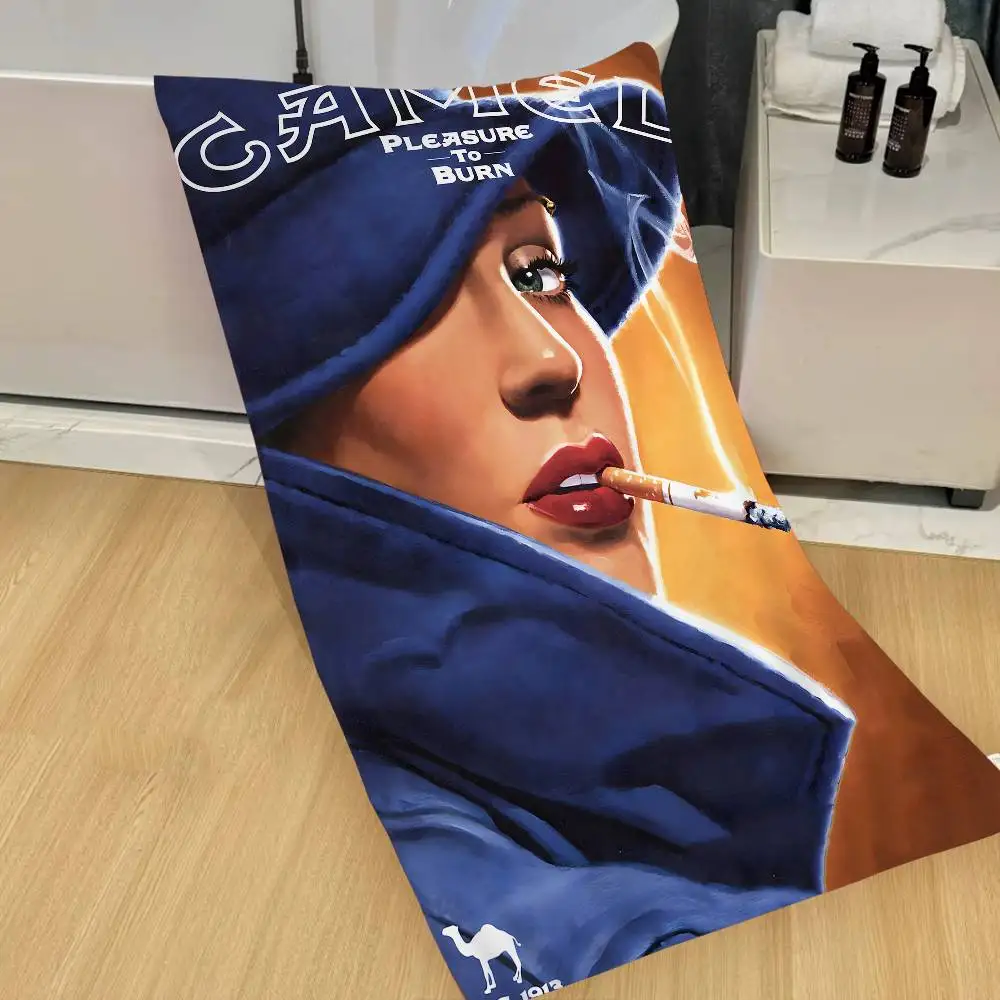 vintage C-camel cigarettes Microfiber Blanket Quick Drying Beach Towels Oversized Printing Super Absorbent Pool Towel Blanket
